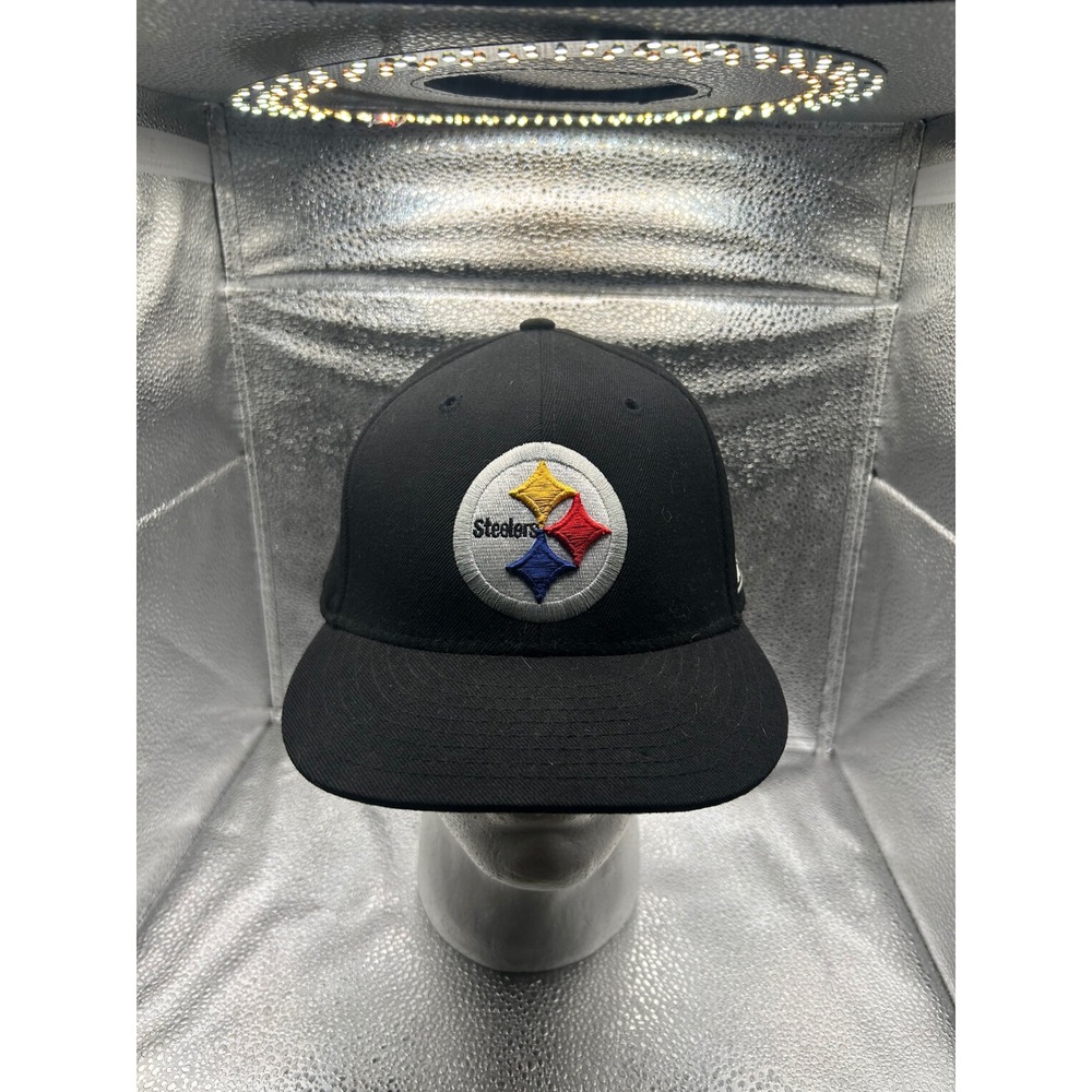 Reebok NFL Pittsburgh Steelers Hat Black Wool Fitted 7 5/8 On Field Authentic
